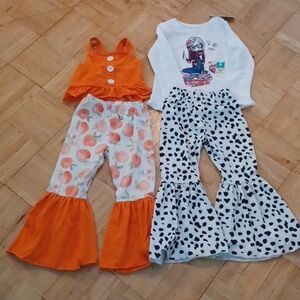 Girls bell bottem lot size 3t pants and tops